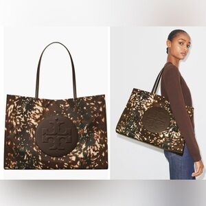 NWOT Tory Burch Ella Print Fall Down Tote Bag